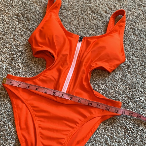 One Piece Zip Front Bathing Suit - Picture 7 of 8